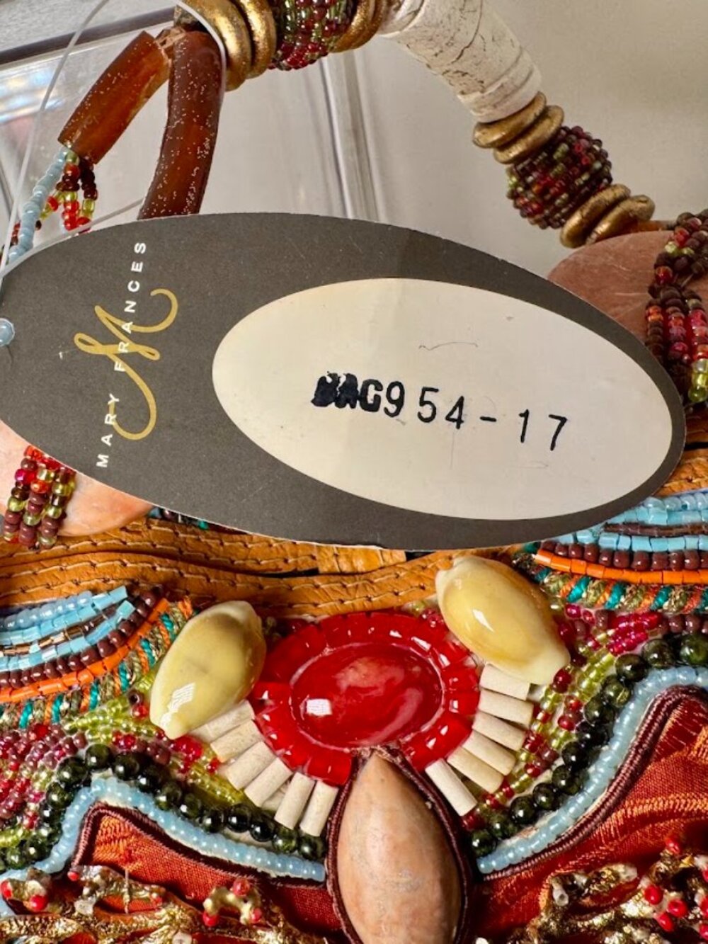 NWT Mary Frances Vintage Ocean-Themed Beaded Shell Art to Wear Luxury Handbag - Picture 3 of 11